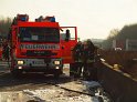 VU A 4 Rich Aachen AK West brannten LKW PKW P114